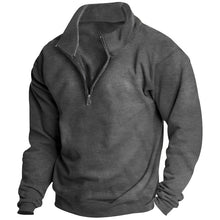 Load image into Gallery viewer, Men's Stand collar Sweatshirt Pullover Tops Fleece Half Zip Plain Sports