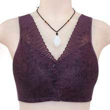 Load image into Gallery viewer, Ladies Soft Cotton Lace Front Button Bra