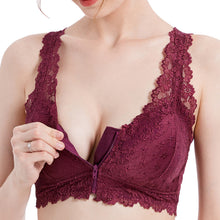 Cargar imagen en el visor de la galería, Women&#39;s Zip Front Lace Push Up Bra
