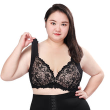 Cargar imagen en el visor de la galería, Button-Front Latex Cup Push-up Lace Bra
