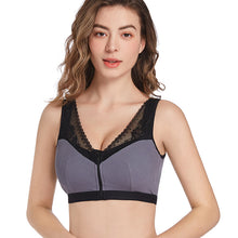 Cargar imagen en el visor de la galería, Front Button Wireless Breathable Sleeping Bra Sports Bra
