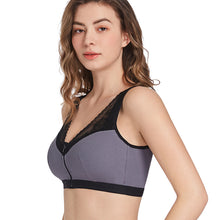Cargar imagen en el visor de la galería, Front Button Wireless Breathable Sleeping Bra Sports Bra
