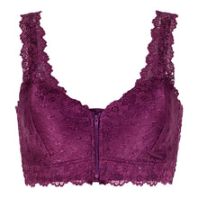 Cargar imagen en el visor de la galería, Women&#39;s Zip Front Lace Push Up Bra
