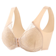 Cargar imagen en el visor de la galería, Women&#39;s Plus Size Lace Wide Straps Wireless Bra Front Closure Push Up Bras
