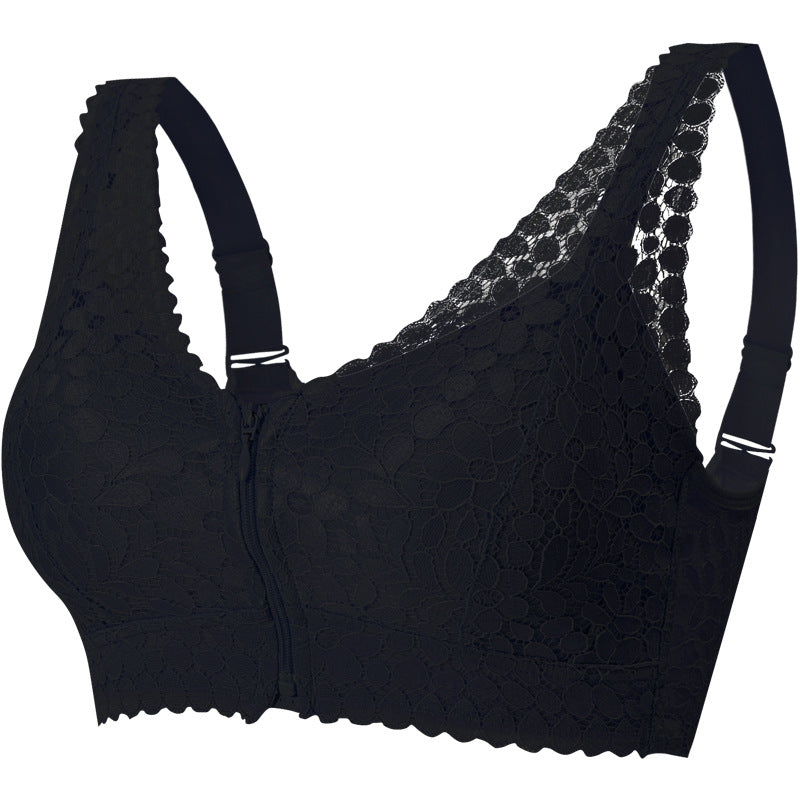 Breathable front buckle-free underwire bra