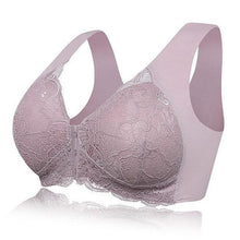 Cargar imagen en el visor de la galería, Women&#39;s Plus Size Lace Wide Straps Wireless Bra Front Closure Push Up Bras
