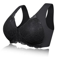 Cargar imagen en el visor de la galería, Women&#39;s Plus Size Lace Wide Straps Wireless Bra Front Closure Push Up Bras
