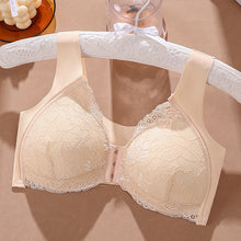 Cargar imagen en el visor de la galería, Women&#39;s Plus Size Lace Wide Straps Wireless Bra Front Closure Push Up Bras

