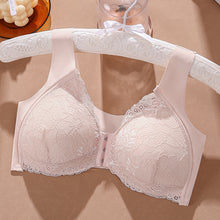 Cargar imagen en el visor de la galería, Women&#39;s Plus Size Lace Wide Straps Wireless Bra Front Closure Push Up Bras
