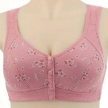 Cargar imagen en el visor de la galería, Soft Cotton Unwired Front Button Printed Bra
