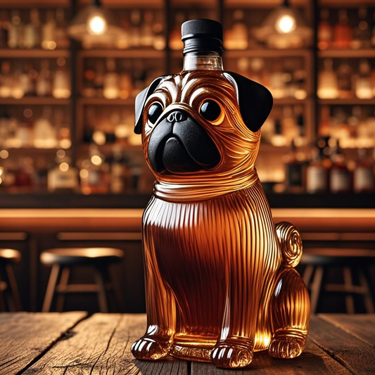 Pug Whiskey Bottle