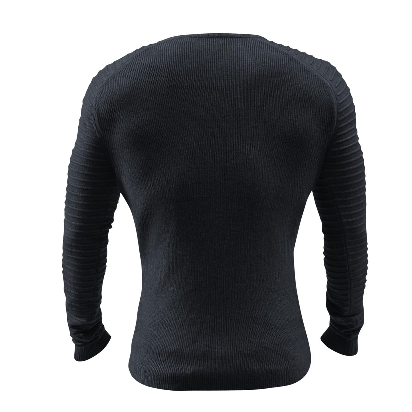 Men's Basic Knitted Crew Neck Long Sleeve Pullover