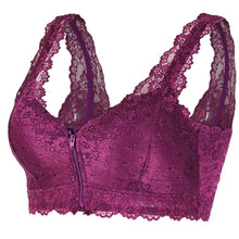 Cargar imagen en el visor de la galería, Women&#39;s Zip Front Lace Push Up Bra
