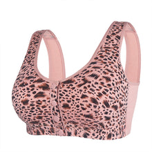 Cargar imagen en el visor de la galería, Leopard print soft cotton button-front bra
