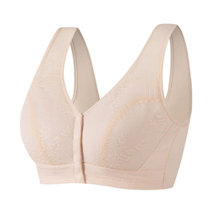 Ladies Soft Cotton Front Button Wireless Bra