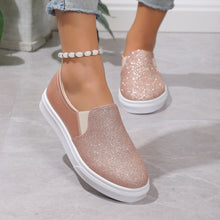Load image into Gallery viewer, Women&#39;s Plus Size Round Toe Flat Sequined Loafers
