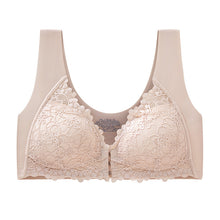 Cargar imagen en el visor de la galería, Button-Front Latex Cup Push-up Lace Bra
