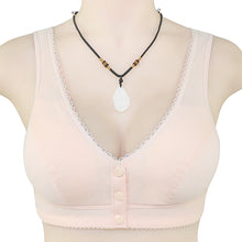 Cargar imagen en el visor de la galería, Button Front Lace Trim Soft Cotton Tank Bra

