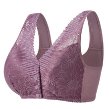Cargar imagen en el visor de la galería, Ladies Soft Cotton Lace Front Button Bra

