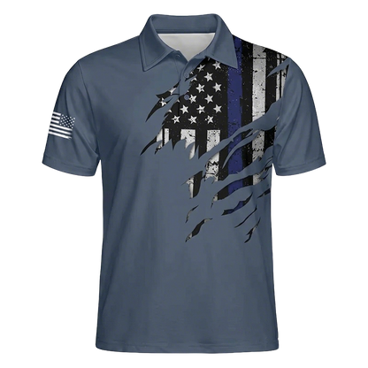 USA 250th Anniversary Print Casual Polo Shirt
