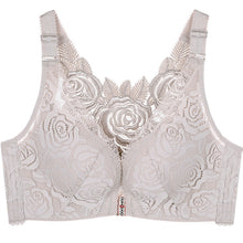 Cargar imagen en el visor de la galería, Women&#39;s Plus Size Lace Wide Straps Wireless Bra Front Closure Push Up Bras
