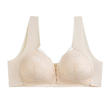 Cargar imagen en el visor de la galería, Women&#39;s Plus Size Lace Wide Straps Wireless Bra Front Closure Push Up Bras
