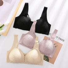Cargar imagen en el visor de la galería, Women&#39;s Plus Size Lace Wide Straps Wireless Bra Front Closure Push Up Bras
