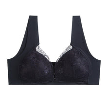 Cargar imagen en el visor de la galería, Women&#39;s Plus Size Lace Wide Straps Wireless Bra Front Closure Push Up Bras
